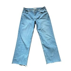 Abercrombie Fitch The Baggy Low Rise Jeans Distressed Raw Hem Women's Size 31